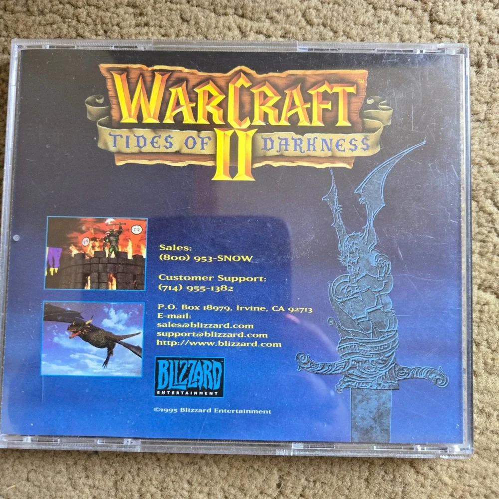 Warcraft II Tides of Darkness PC 1995 Blizzard MS-DOS CD-ROM Vintage Retro Game
